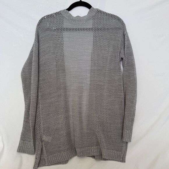 Mudd Grey Cardigan Sweater Loose Knit Front Pockets Baggy Size Junior's Small - Picture 6 of 8